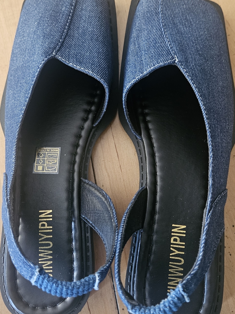 Blue Denim Slingback Flats